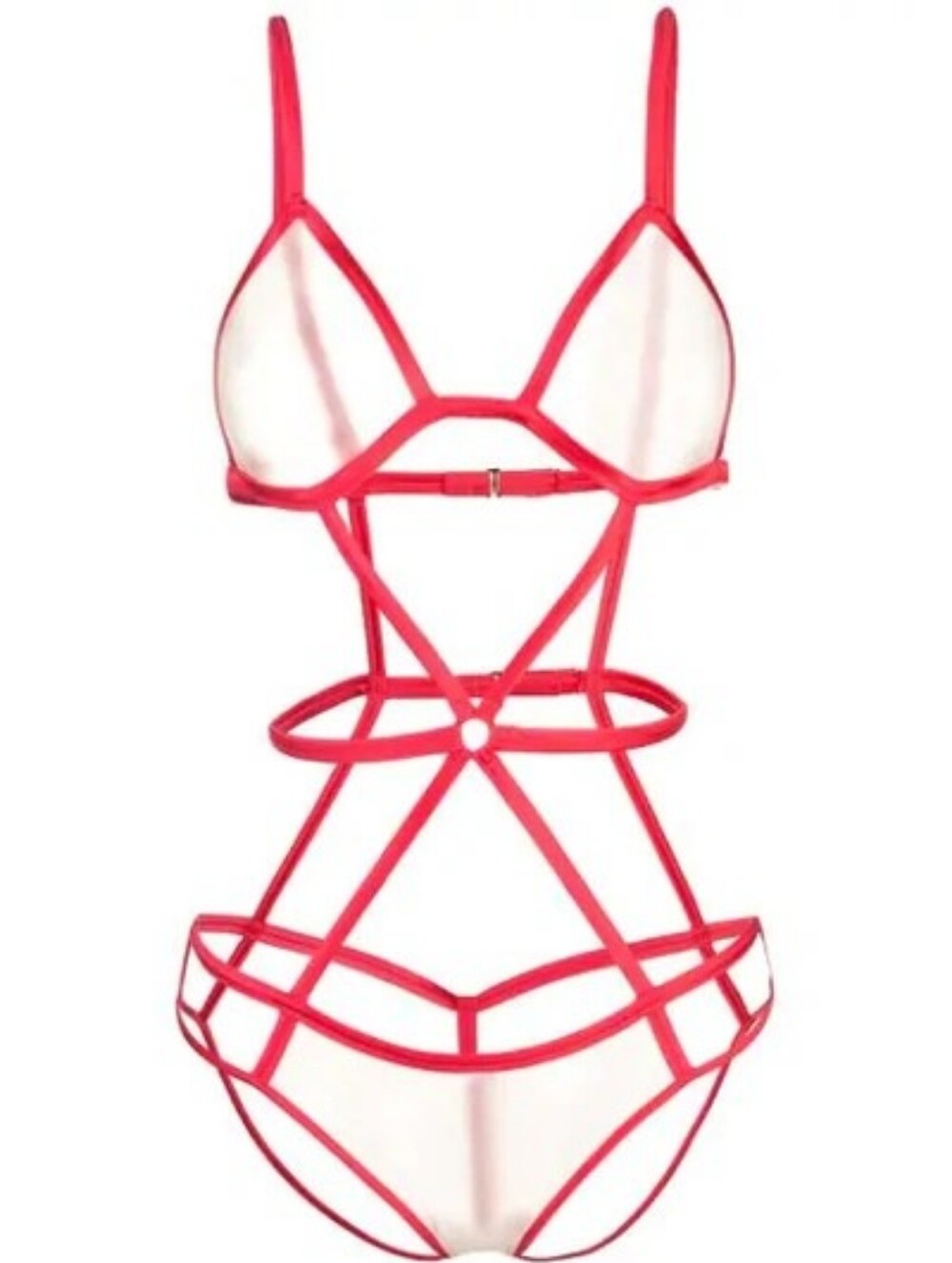 Fleur du Mal Luxe Starppy Bondage Bodysuit In Red